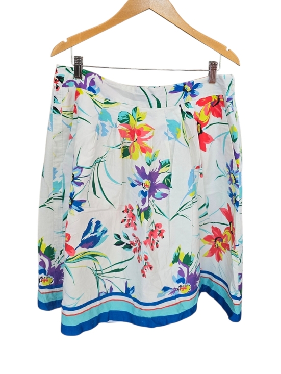 Ann Taylor Dresses & Skirts - Ann Taylor White Multicolor Floral A-line Knee Length Skirt 14
